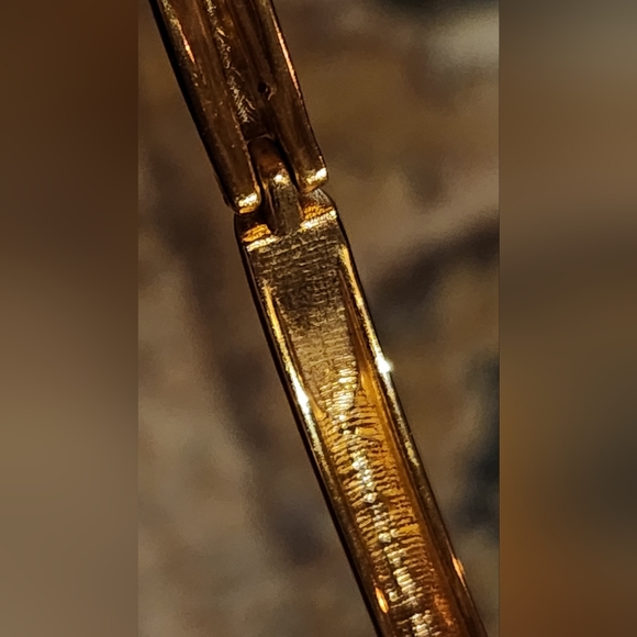 Narrow Blue and Gold Enamel Hinge Bangle - Picture 7 of 15